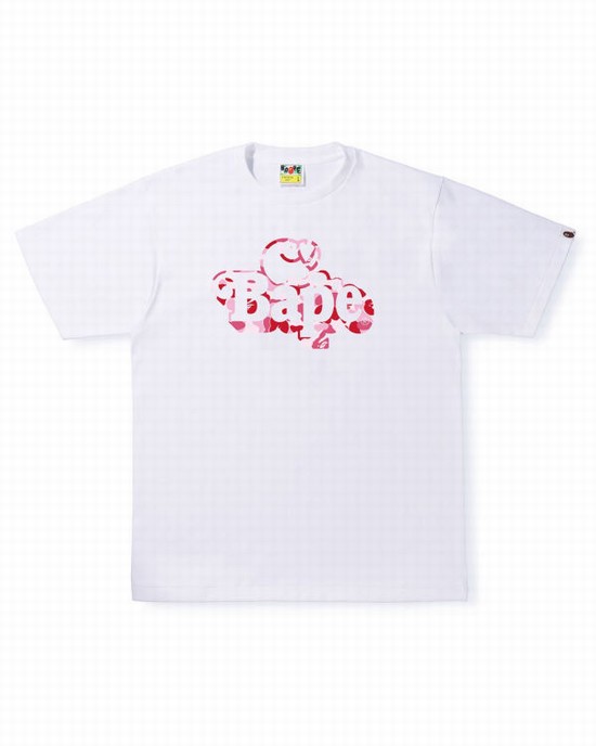 White Bape ABC Camo Milo On Men's T Shirts | ZA-39854