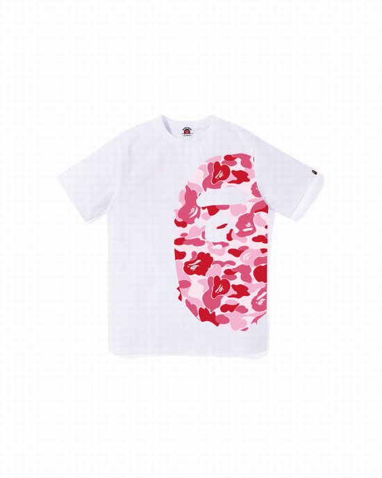 White Bape ABC Camo Side Big Ape Head Jr Kids' T Shirts | ZA-05493