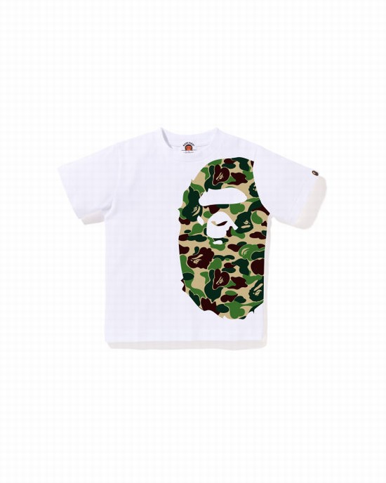 White Bape ABC Camo Side Big Ape Head Kids' T Shirts | ZA-89540