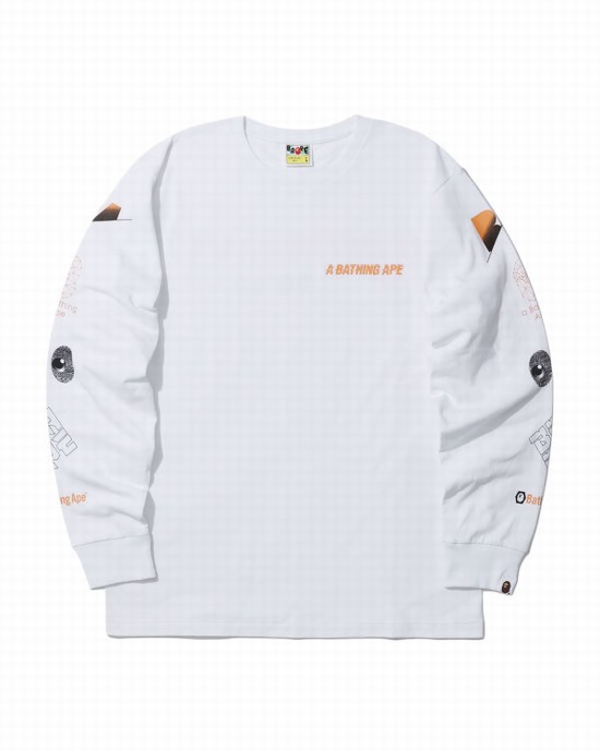 White Bape A Bathing Ape Men's T Shirts | ZA-60519