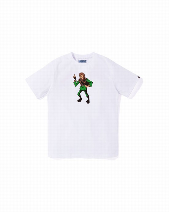 White Bape Ape Jr Kids' T Shirts | ZA-60453