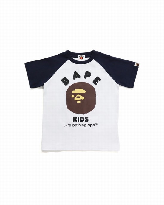 White Bape BK15th Anniversary Ape Head Kids' T Shirts | ZA-87503