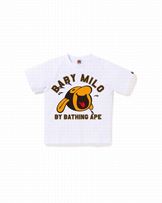 White Bape Classic Milo Kids' T Shirts | ZA-46598