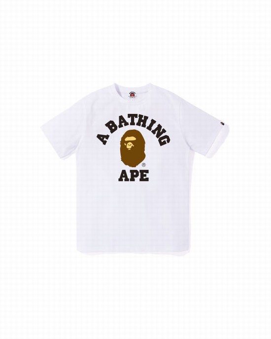 White Bape College Jr Kids' T Shirts | ZA-08529