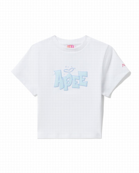 White Bape Graphic slim-cut Women's T Shirts | ZA-08536