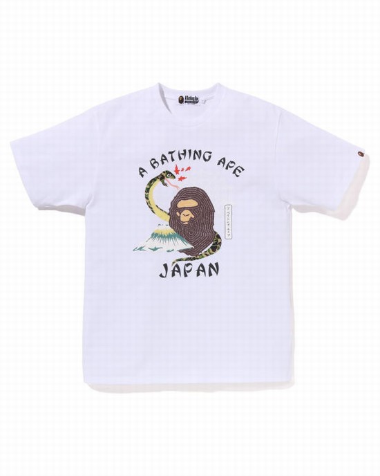 White Bape Japanese Culture Men's T Shirts | ZA-17963