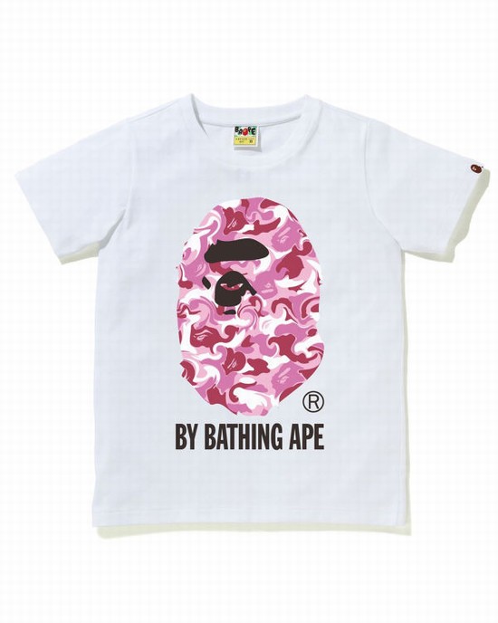 White Bape Marble Camo Women's T Shirts | ZA-86179