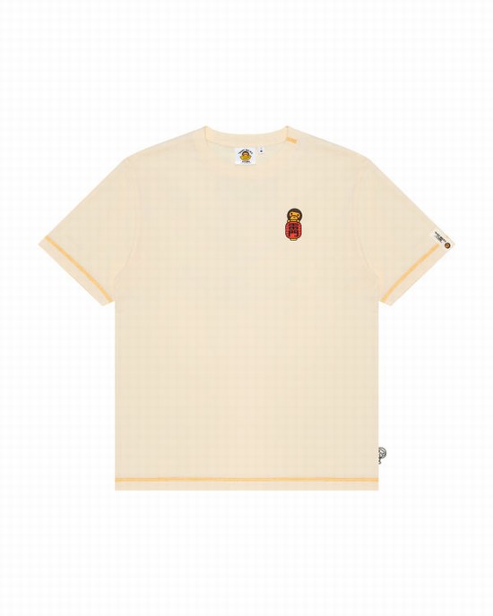 White Bape Milo Men's T Shirts | ZA-83174