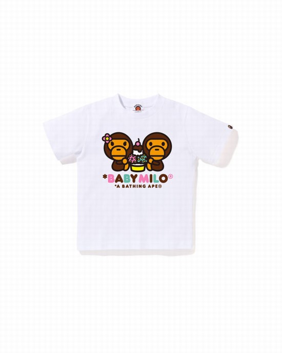 White Bape Milo Mixed Fruit Milo & Lisa Kids' T Shirts | ZA-78152