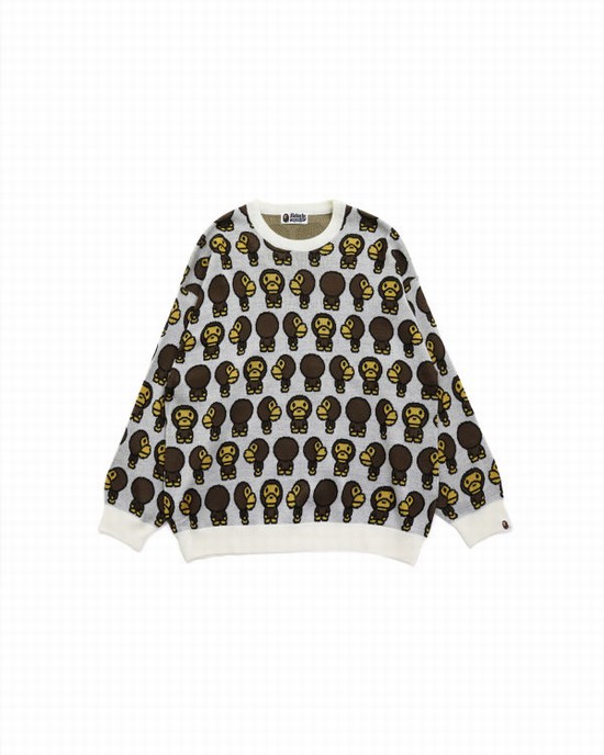 White Bape Milo Oversized Women's Knitwear | ZA-16732