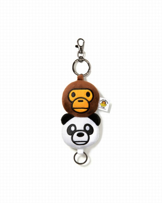 White Bape Milo Plush Men's Key Rings | ZA-41987