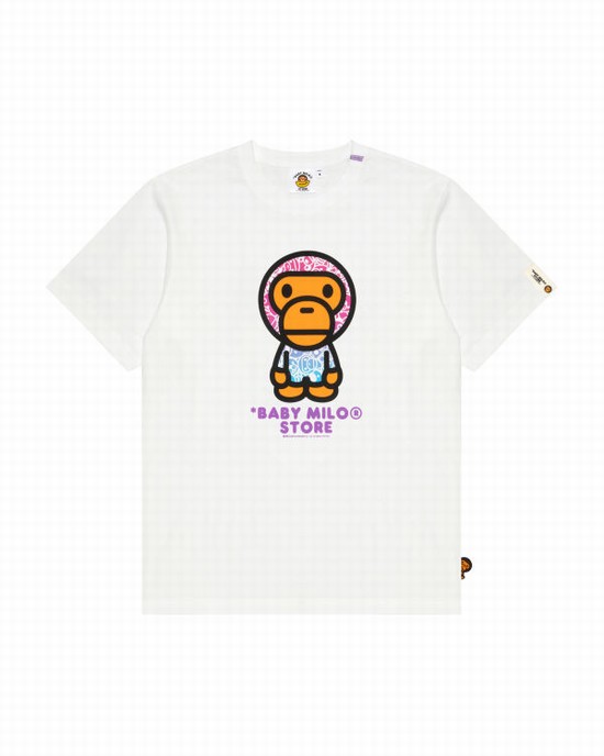 White Bape Milo Women's T Shirts | ZA-01485