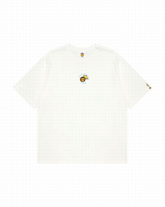 White Bape Milo boxy fit Women's T Shirts | ZA-96850