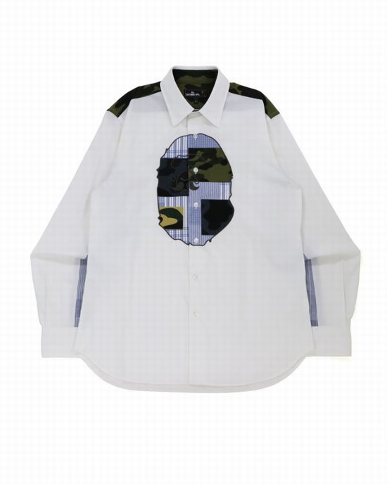 White Bape Multi Pattern Men's Shirts | ZA-89635