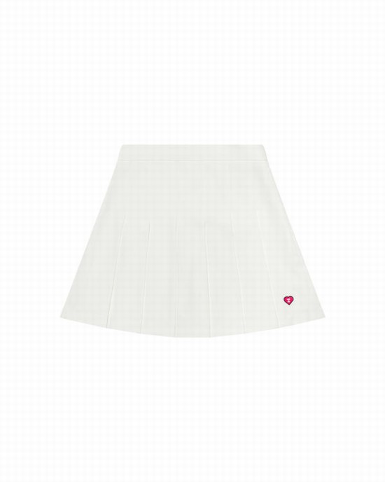 White Bape Pleated mini Women's Skirts | ZA-70251