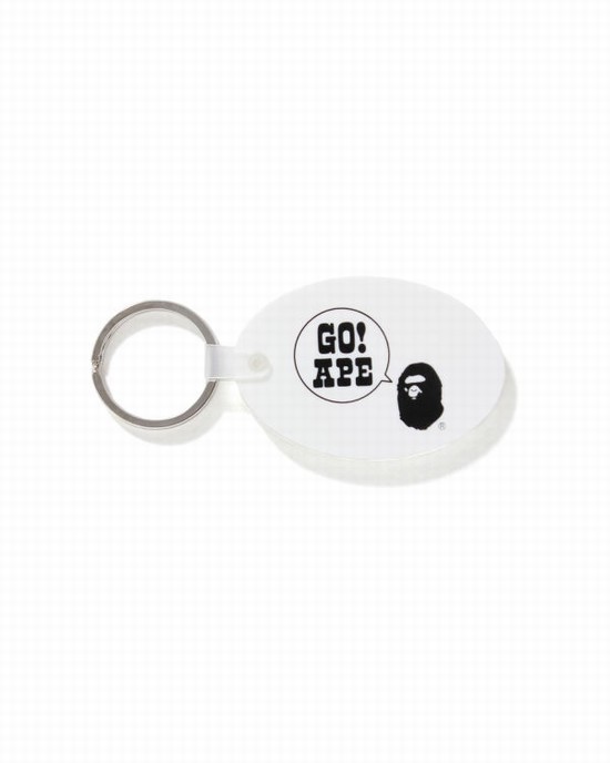 White Bape Rubber Men's Key Rings | ZA-60932