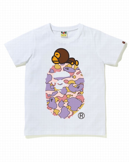 White Bape STA Camo Milo On Big Ape Women's T Shirts | ZA-15230