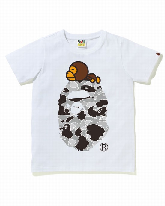 White Bape STA Camo Milo On Big Ape Women's T Shirts | ZA-68419