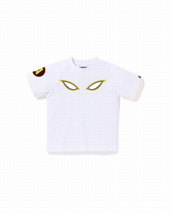 White Bape Shadow Kids' T Shirts | ZA-80297