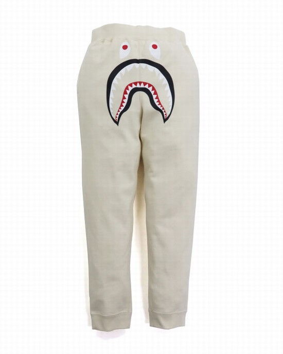 White Bape Shark Men's Sweatpants | ZA-10932