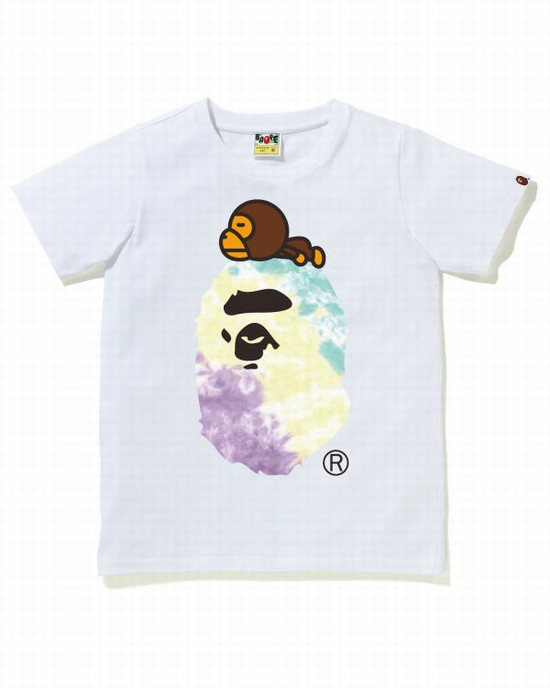 White Bape Tie-Dye Milo On Big Ape Women's T Shirts | ZA-29413