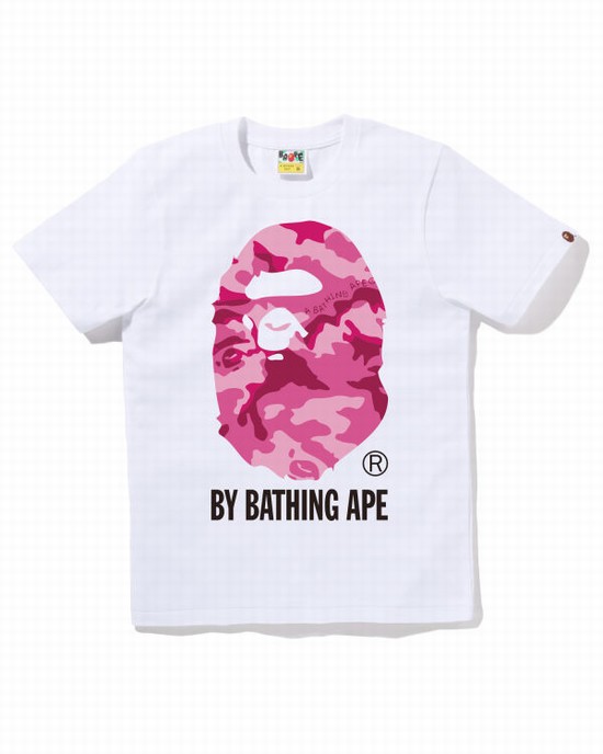 White Bape Woodland Camo By Bathing Ape Women's T Shirts | ZA-04692