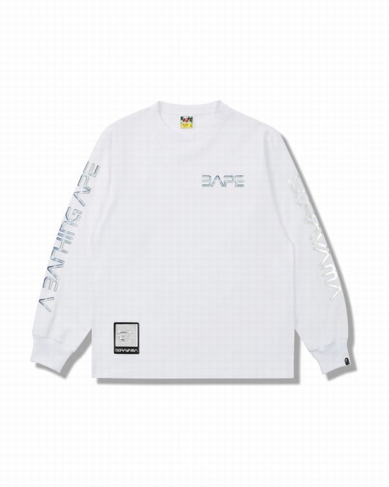 White Bape X Hajime Sorayama L/S Men's T Shirts | ZA-25710