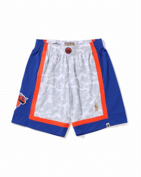 White Bape X M&N New York Knicks Jersey Men's Shorts | ZA-21069