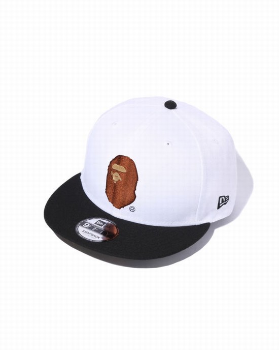 White Bape X New Era Ape Head 9 Fifty Men's Caps | ZA-50389