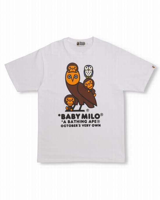 White Bape X OVO Milo Men's T Shirts | ZA-08564