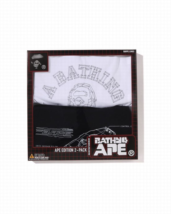 White / Black Bape Tee Package Box #2 M Men's T Shirts | ZA-78259