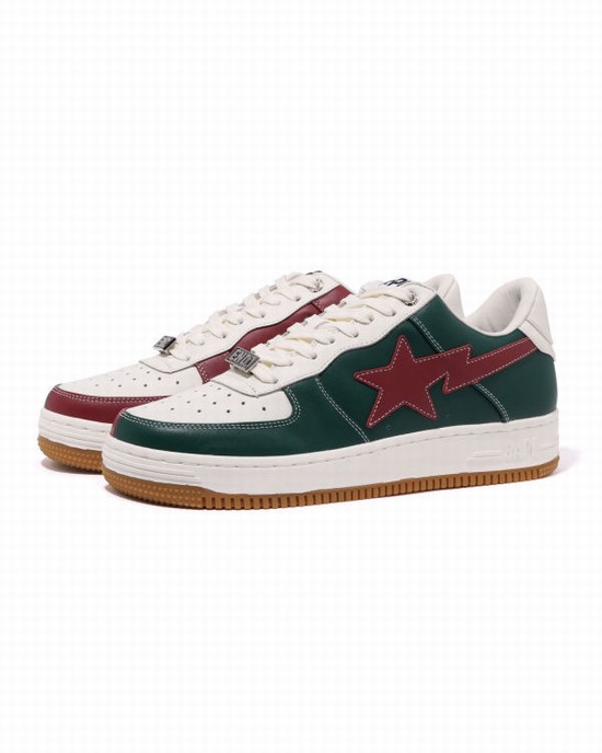 White / Green / Red Bape X END. STA M1 Men's Sneakers | ZA-93524