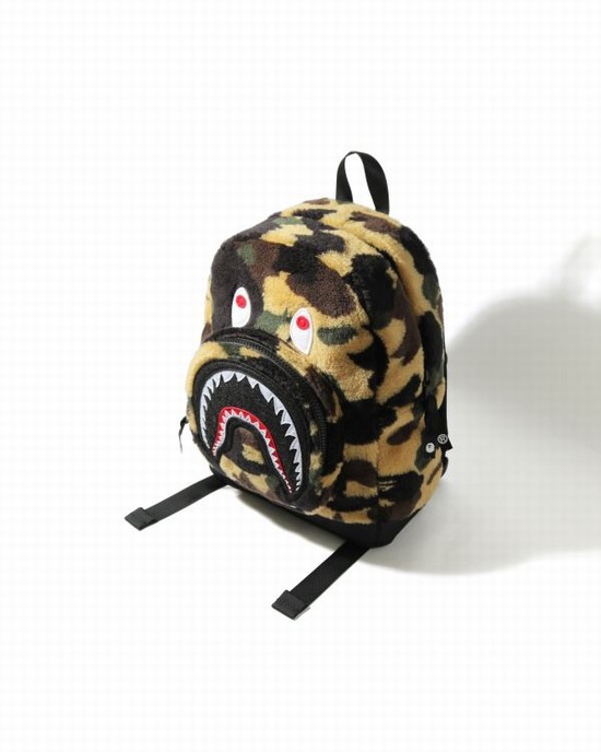 Yellow Bape 1st Camo Boa Shark Kids' Backpacks | ZA-91602