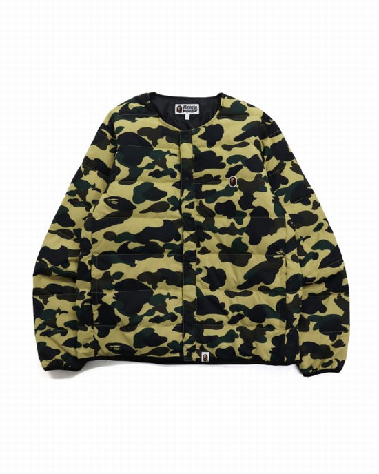 Yellow Bape 1st Camo Light Weight Men's Down Jackets | ZA-42618