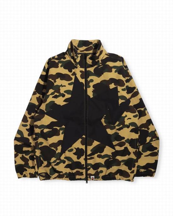 Yellow Bape 1st Camo Track Men's Jackets | ZA-06715