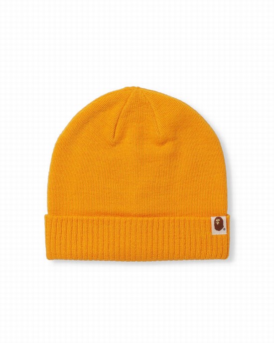 Yellow Bape 2 Way Men's Beanie | ZA-78549