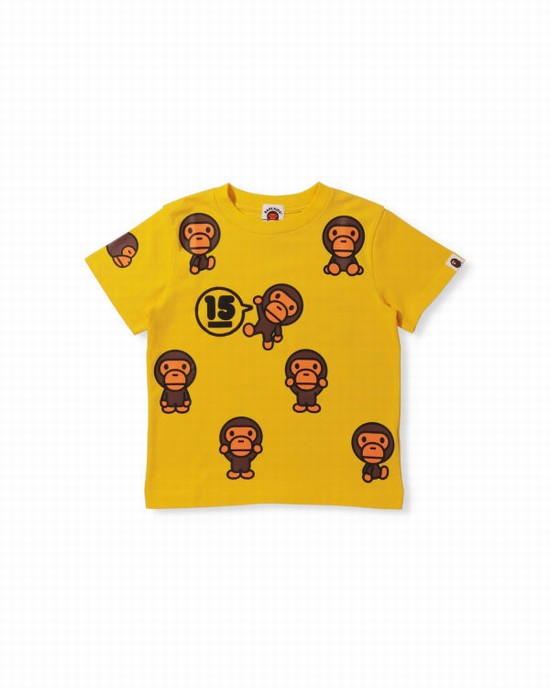 Yellow Bape BK15th Anniversary All Milo Kids' T Shirts | ZA-08723