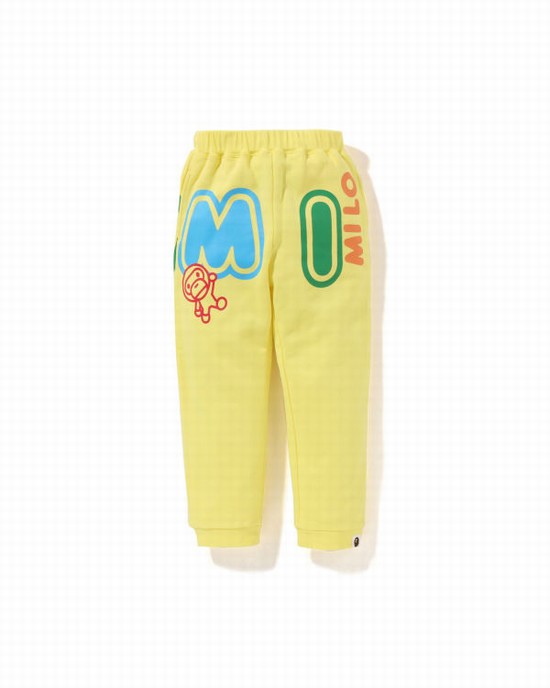 Yellow Bape Milo Font Kids' Sweatpants | ZA-41752