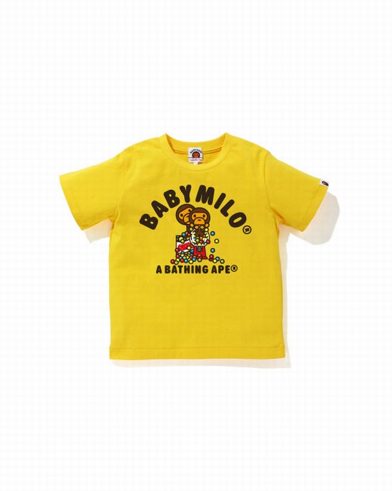 Yellow Bape Milo Gum Ball Kids' T Shirts | ZA-01632