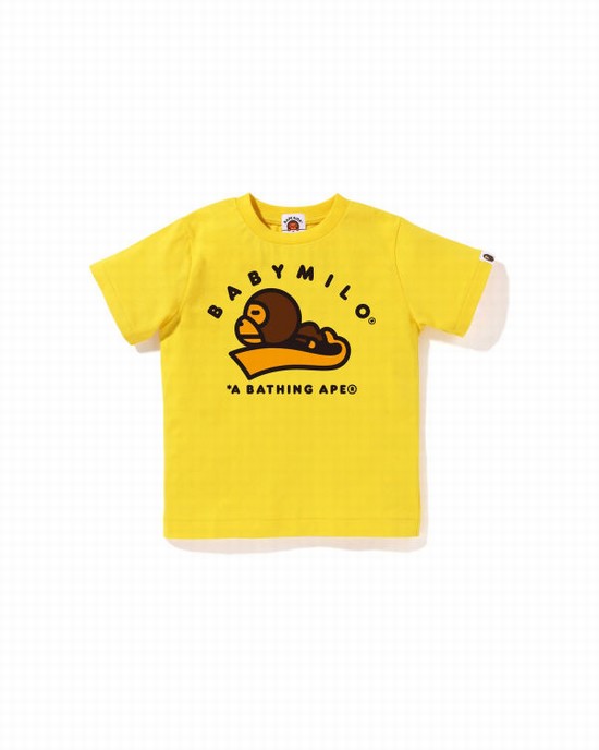 Yellow Bape Milo Sleep Kids' T Shirts | ZA-70138