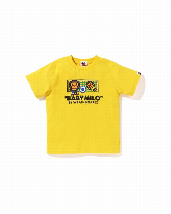 Yellow Bape Milo Soccer Kids' T Shirts | ZA-31285