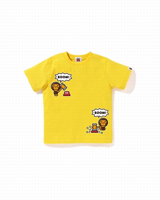 Yellow Bape Milo Speech Balloon #4 Kids' T Shirts | ZA-75493