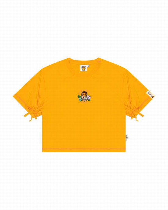 Yellow Bape Milo cropped fit Women's T Shirts | ZA-81695