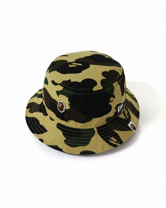 Yellow Bape New Era 1st Camo Bucket Men's Hats | ZA-90865